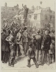 Der Krieg, ein Ballon aus Paris überquert Versailles